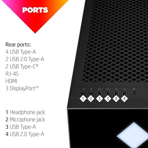 HP OMEN 45L Gaming Desktop Computer, 32GB RAM, 1TB SSD, Windows 11 Pro (9J5T6AA#ABA) | Quill